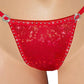 RAVE Diamond Hologram & Rhinestone Thong G-string * 4 sizes! 5 colors: Pink, Red, Purple, White & Seafoam