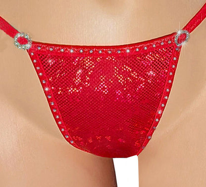 RAVE Diamond Hologram & Rhinestone Thong G-string *