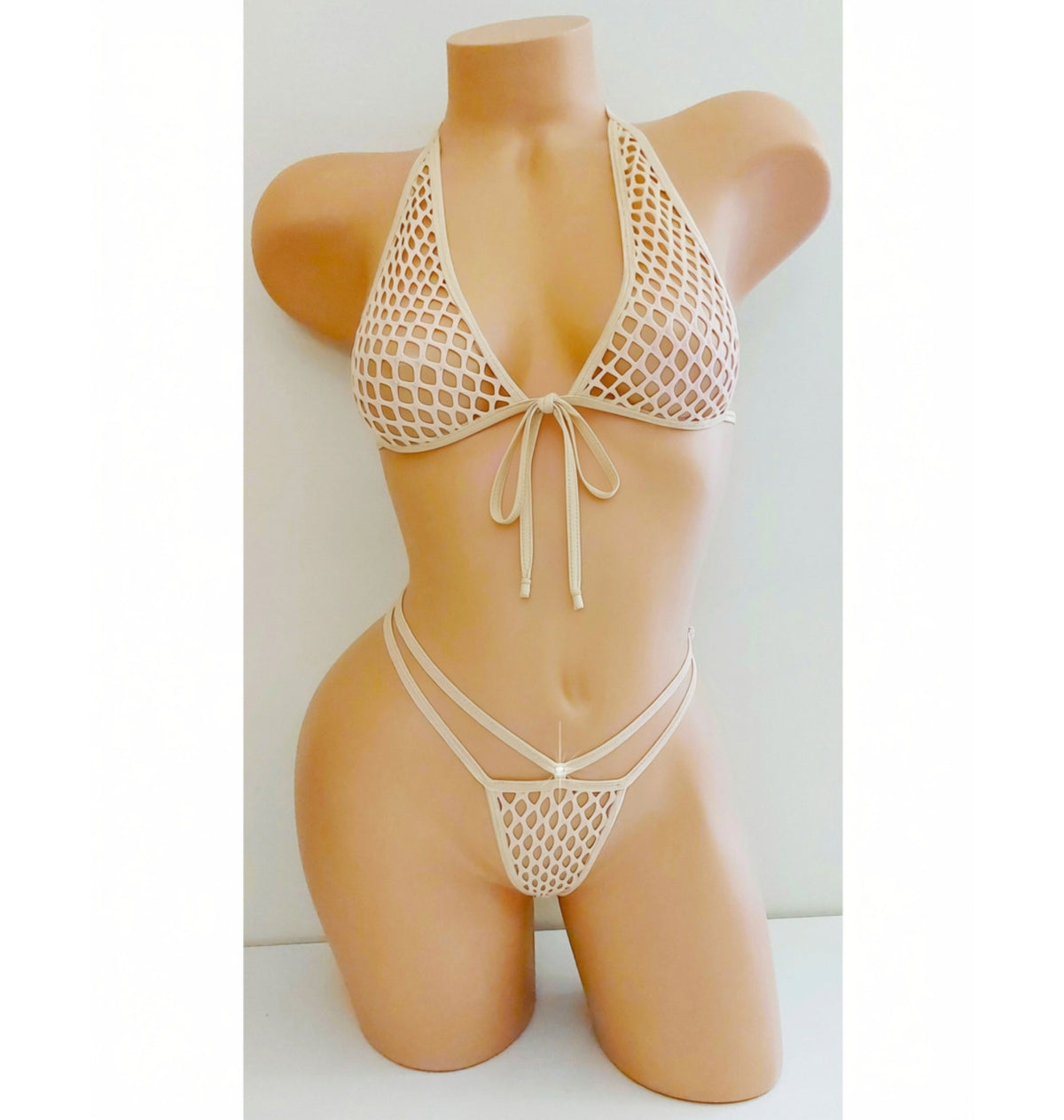 Thick soft Fishnet Bikini halter set - NEW