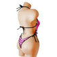 Pink Zebra TIE ME UP * AA cups to DD*  XS to XL * Every strap adjustable * Exotic Pole dance and Stripper outfits *