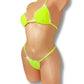 Sexy bright neon yellow bikini on a curvy mannequin.