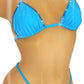 Cobalt Blue rhinestone bikini on a curvy mannequin.