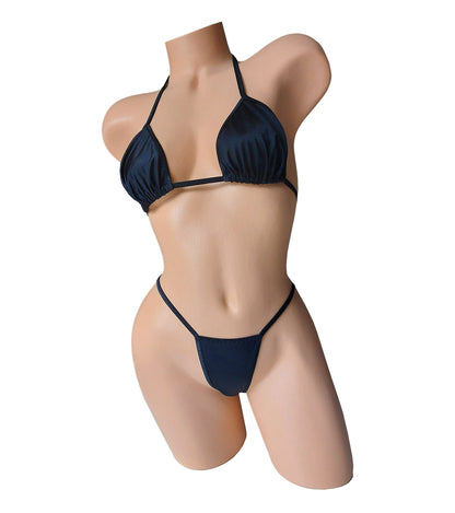 5 cup sizes - Sexy Black ADJUSTABLE STRAPS thong bikini