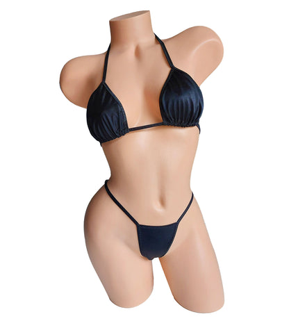 5 cup sizes - Sexy Black ADJUSTABLE STRAPS thong bikini