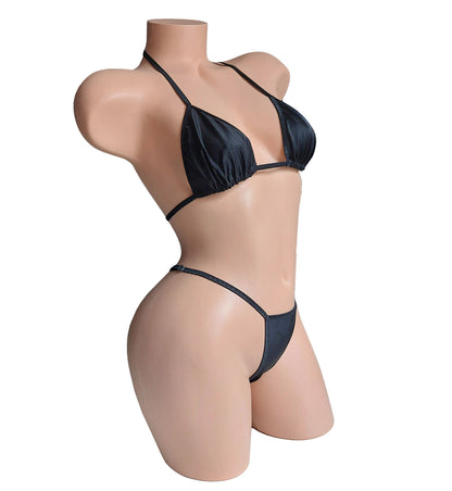 5 cup sizes - Sexy Black ADJUSTABLE STRAPS thong bikini