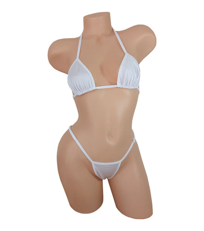 Blushing Bride white adjustable Whale Tail strap 2 pc bikini
