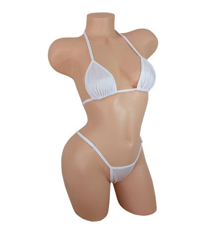Blushing Bride white adjustable Whale Tail strap 2 pc bikini