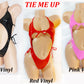 NEW WET LOOK Pink PVC Vinyl all Adjustable straps One Piece -  stripper outfits pole exotic dancewear