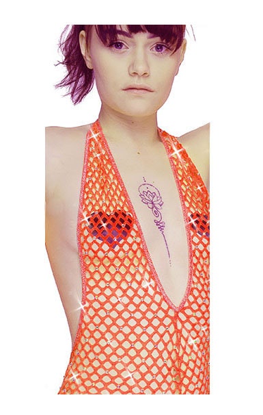 Fishnet rhinestone one piece - crystal Romper Bartender outfit