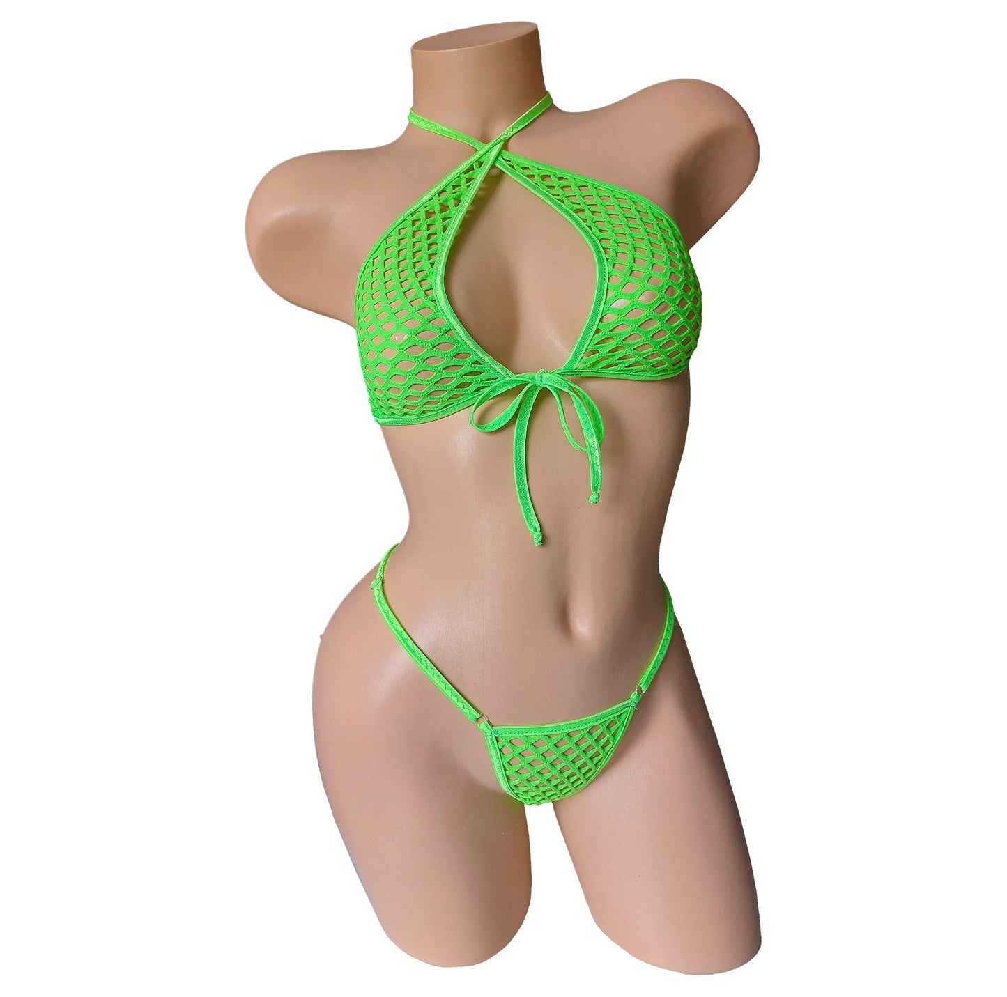 Strong Fluffy Fishnet– Glows in Black Light for Rave, Exotic Dancewear