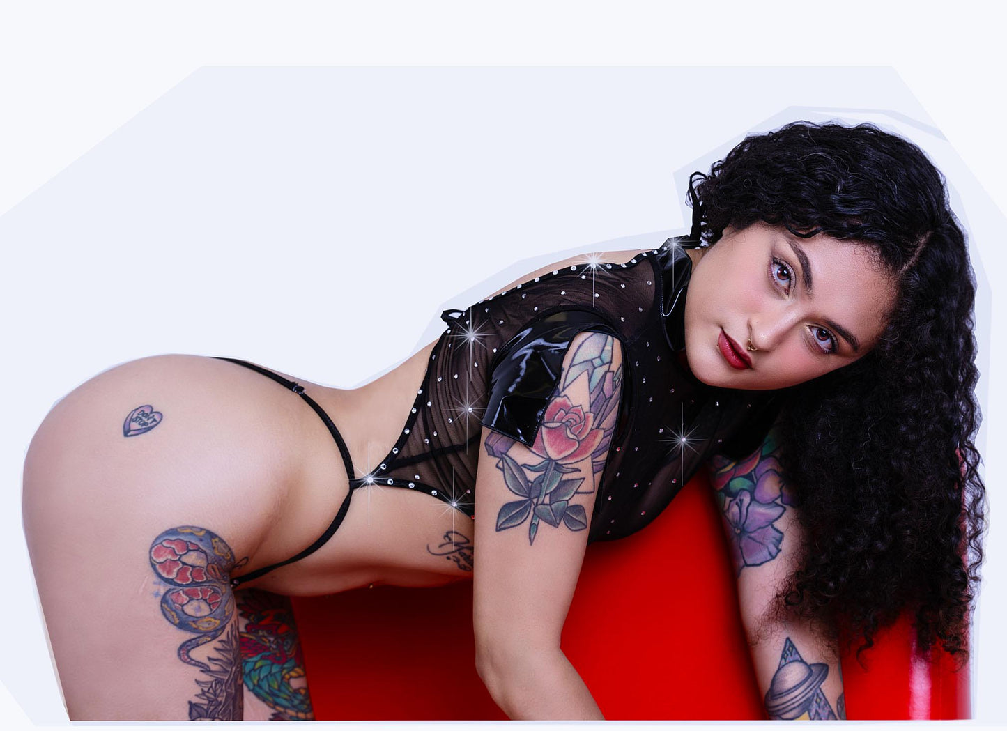 RHINESTONE One-Piece Crop Top slingshot