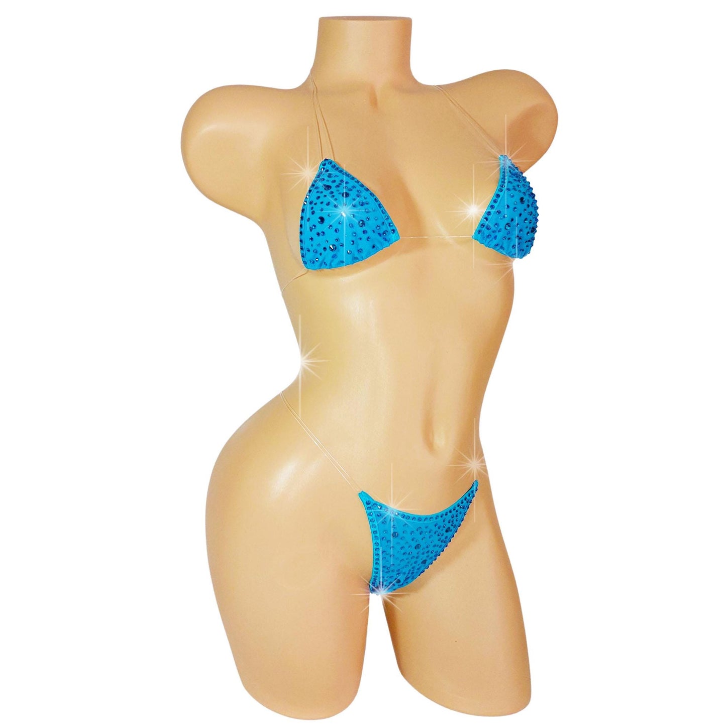 Rhinestone Micro Bikini Set plus Skirt  – Rave, Pole & exotic Dance