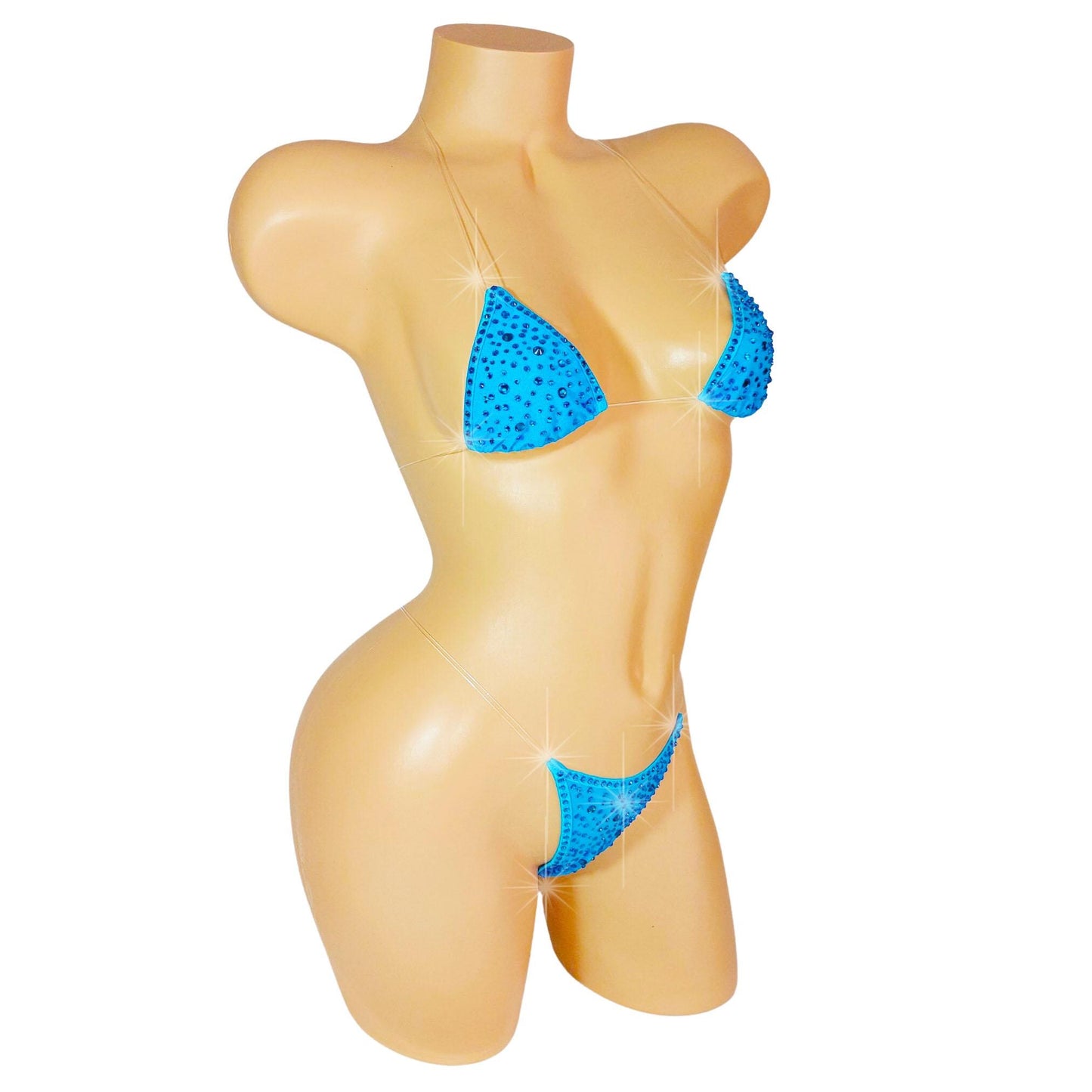 Rhinestone Micro Bikini Set plus Skirt  – Rave, Pole & exotic Dance