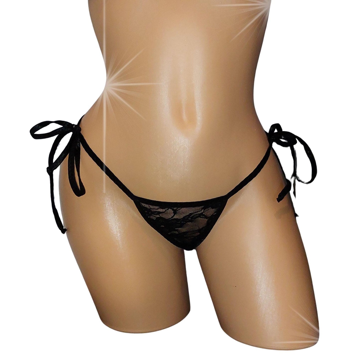 Lace Tie Side Thong: Fully Lined, 13 Colors, Exotic Dancewear