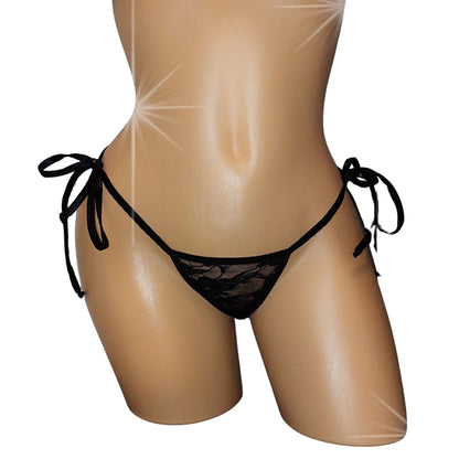 Lace Tie Side Thong: Fully Lined, 13 Colors, Exotic Dancewear