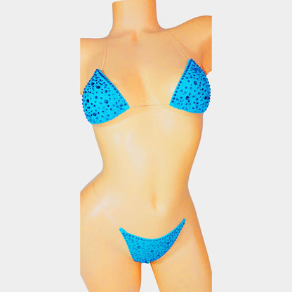 Rhinestone Micro Bikini Set plus Skirt  – Rave, Pole & exotic Dance