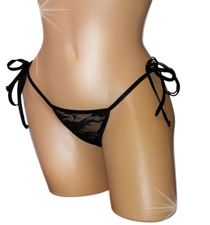 Lace Tie Side Thong: Fully Lined, 13 Colors, Exotic Dancewear