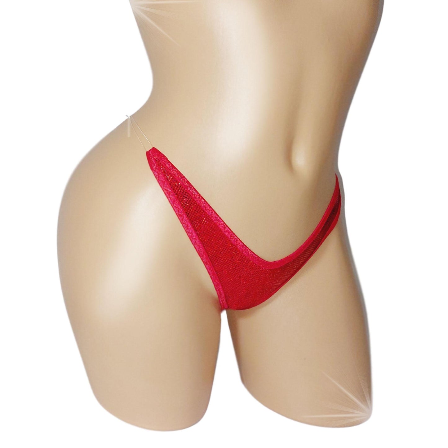 Hologram Thong: Adjustable Clear Elastic, Adjustable Straps - Exotic Dancewear