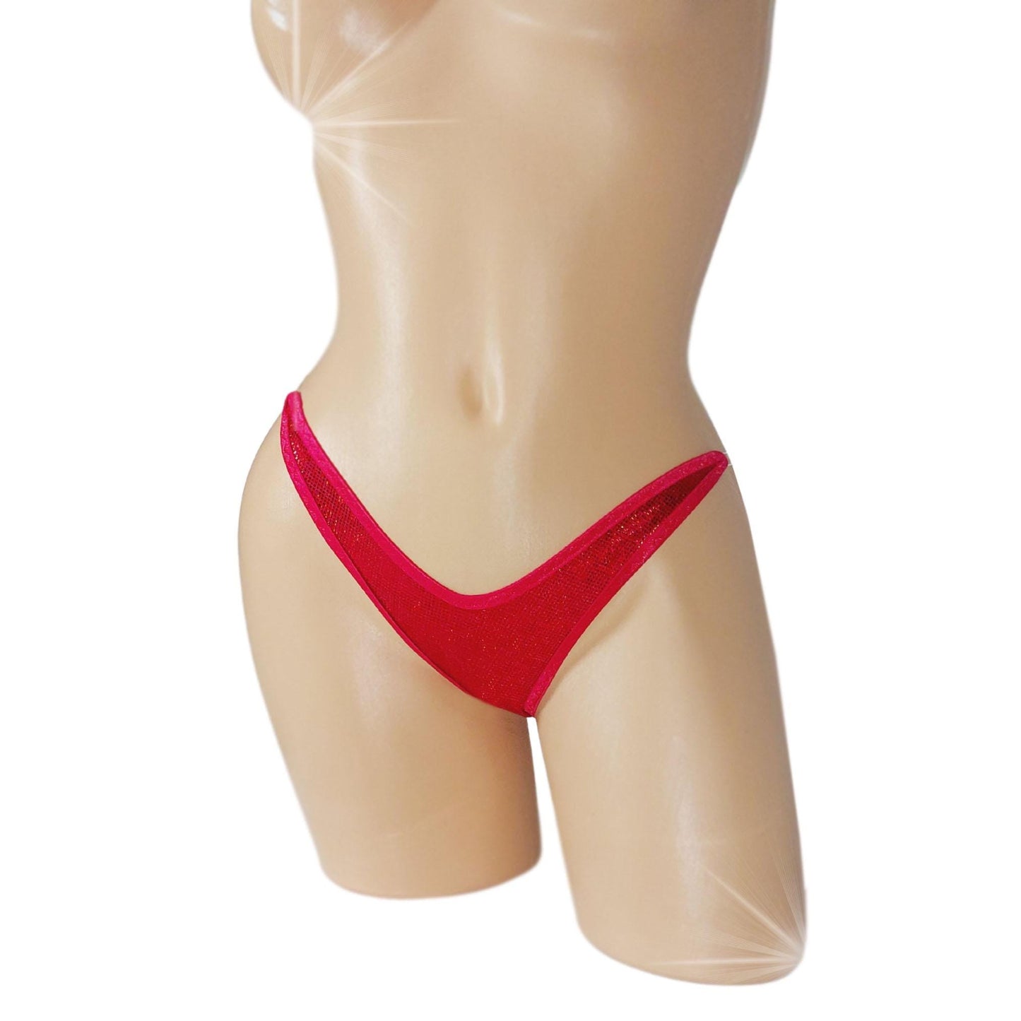 Hologram Thong: Adjustable Clear Elastic, Adjustable Straps - Exotic Dancewear