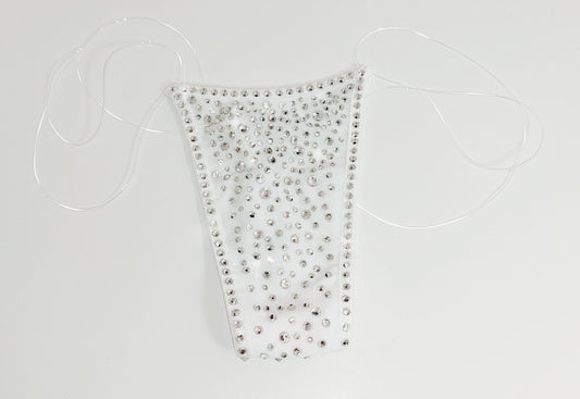 Crystal Rhinestone White Mesh Micro Bikini Set – Illusion Lingerie