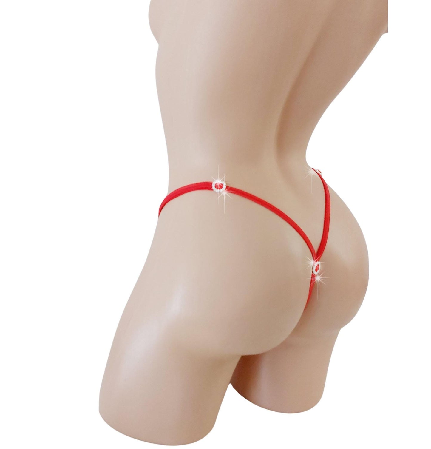 Red Diamond Adjustable Thong: Exotic Dancewear, Rave Outfit