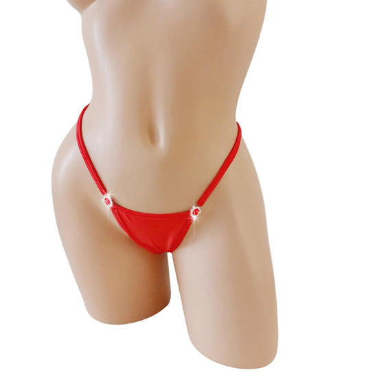 Red Diamond Adjustable Thong: Exotic Dancewear, Rave Outfit