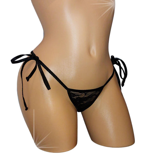 Lace Tie Side Thong: Fully Lined, 13 Colors, Exotic Dancewear