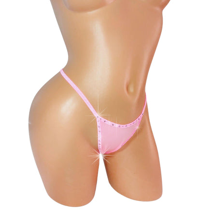Rhinestone thong G-string - Bedazzle for XS to XL