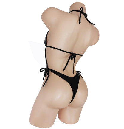 Pink PVC Vinyl One Piece: Tie Side Adjustable Exotic Dancewear