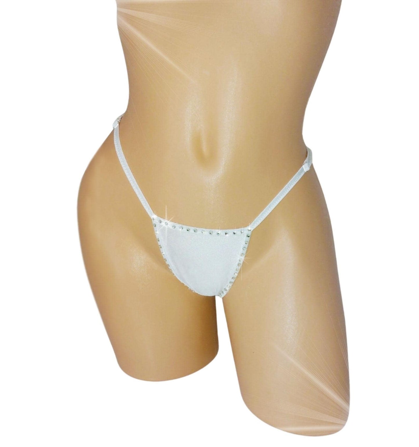 Bridal Rhinestone Thong: Adjustable Waist, Rave Style