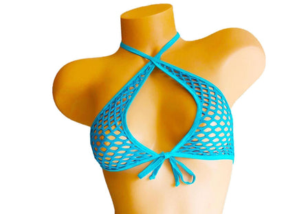 Fishnet Bodysuit: Rave Stripper Outfit - Glow in Black Light, AA-DD Cup