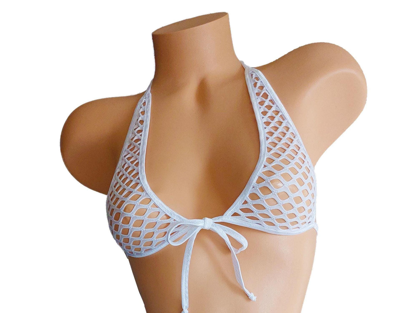 Fishnet Bodysuit: Rave Stripper Outfit - Glow in Black Light, AA-DD Cup