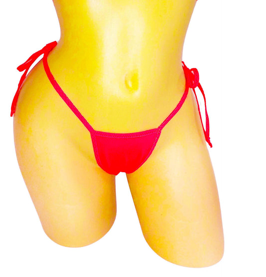 Bridal White Tie Side Thong, Exotic Dancewear, Adjustable G-String