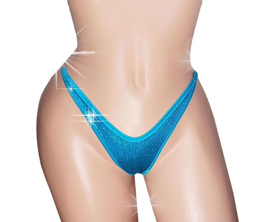Hologram Thong: Adjustable with clear Invisible Elastic, Exotic Dancewear