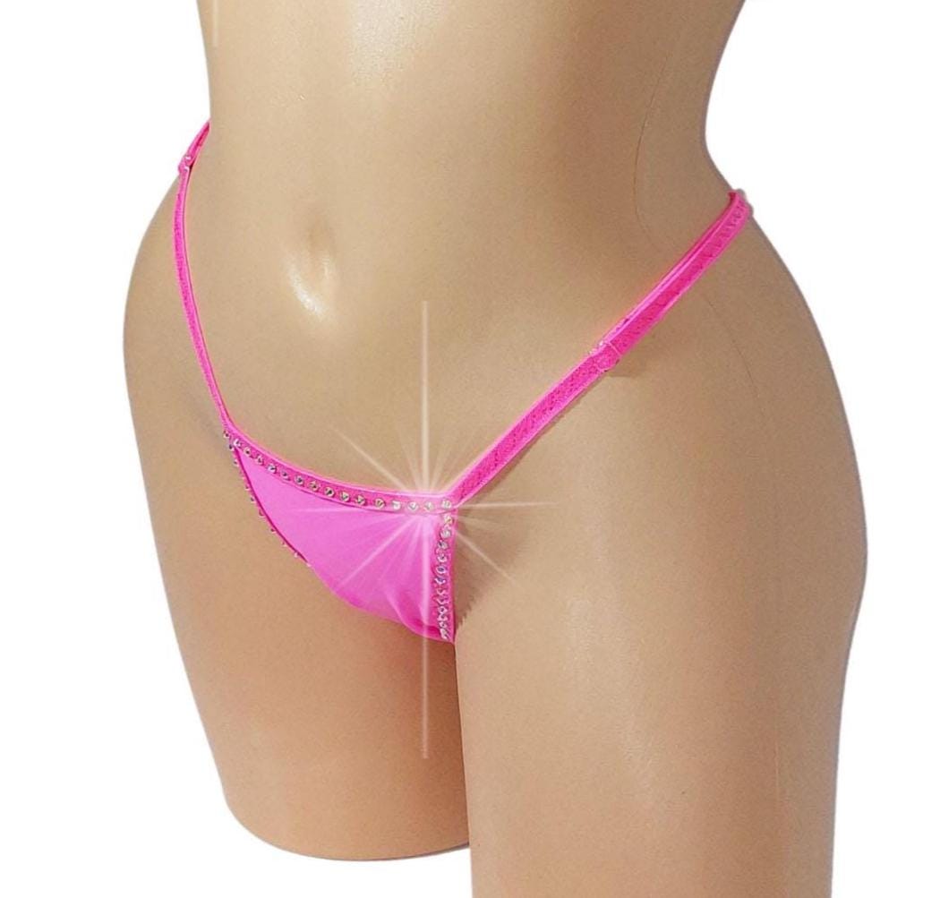 Rhinestone Wide back G-string - Adjustable Waist straps  * XS to XL  * Many Colors!