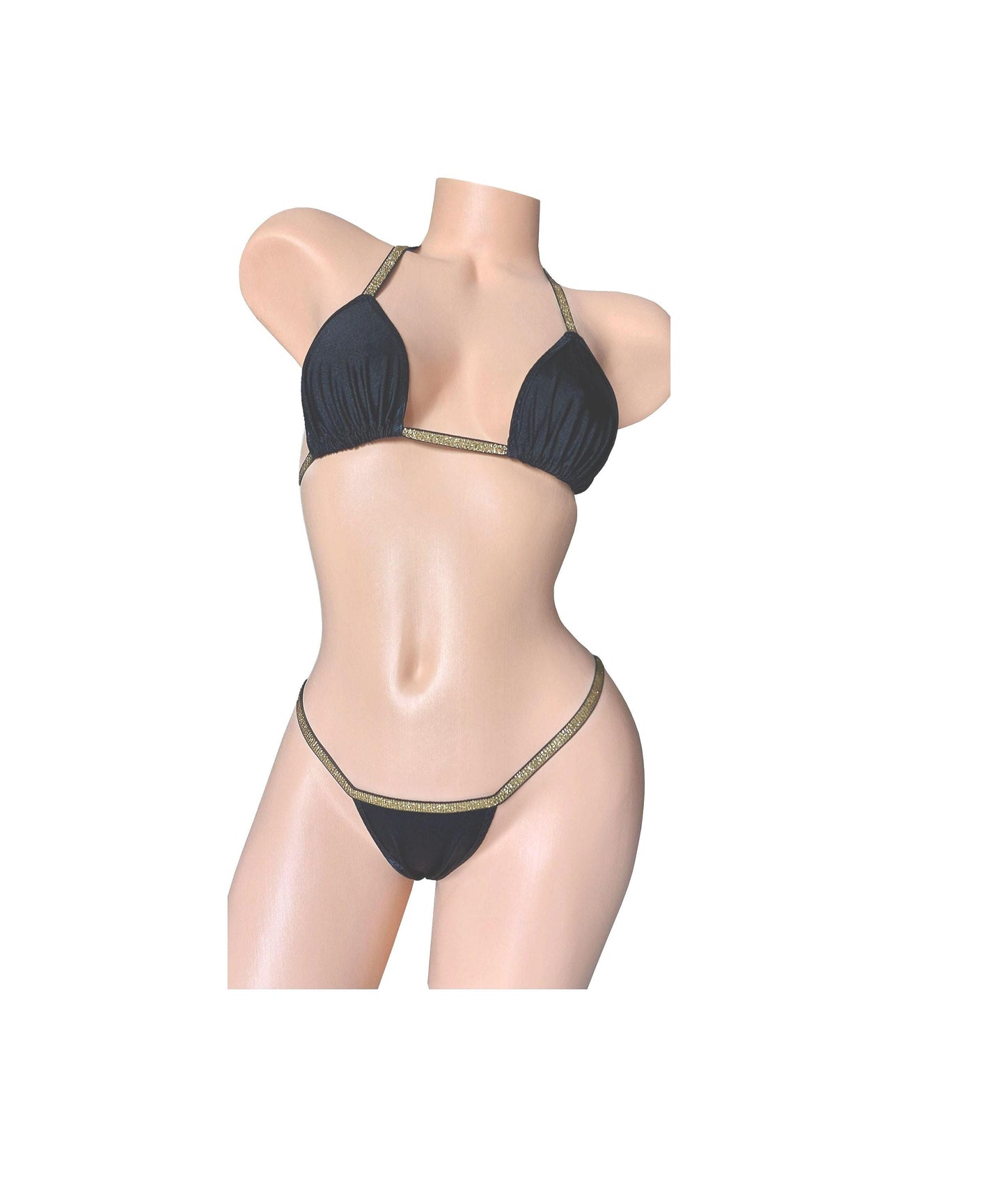 Metallic Trim Thong Bikini – Rave Dancewear, Stripper Outfit