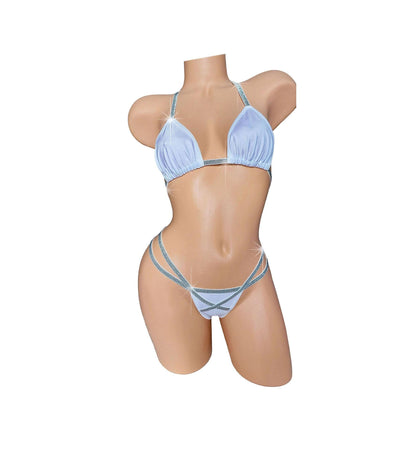 White Silver G-String Bikini Set – Stripper Exotic Dancewear