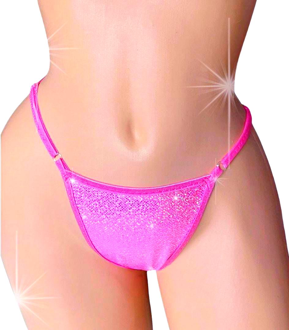 Fantasia Sparkle Bikini: Fuller coverage Exotic Dancewear - 5 Shimmer and Hologram Colors