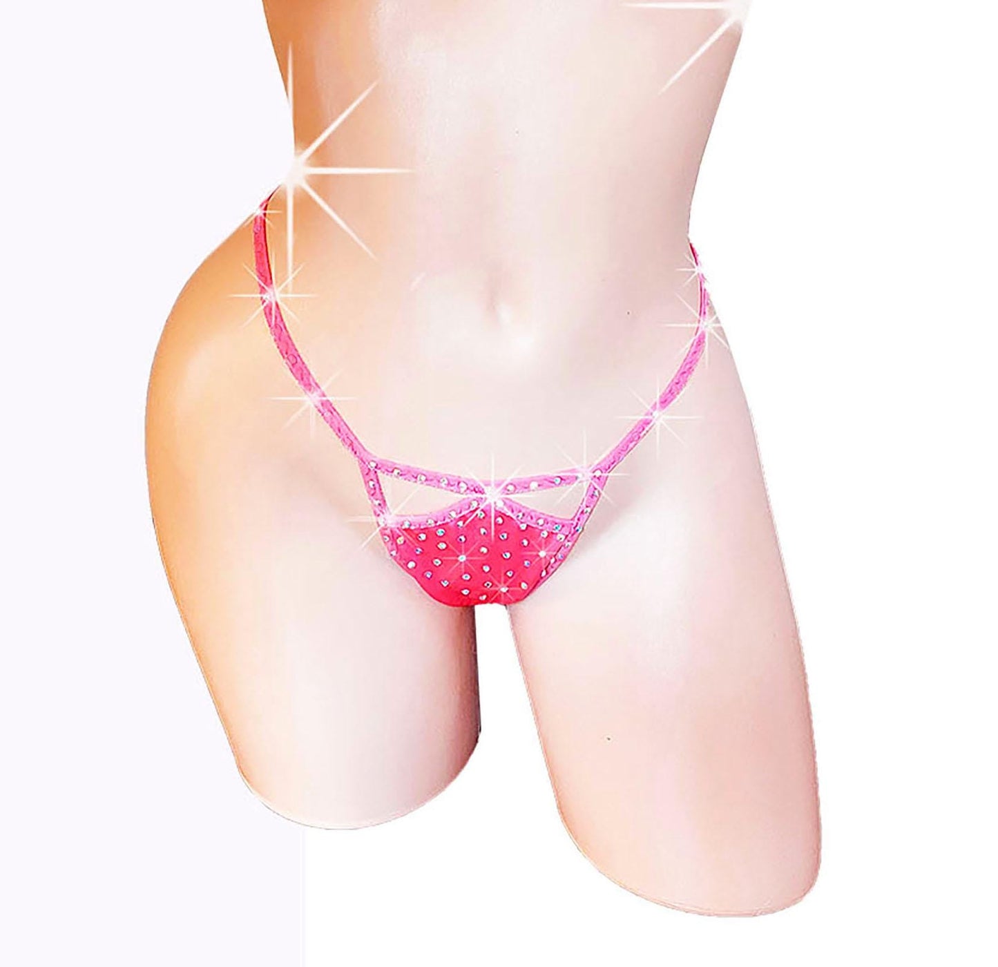Bride Gift! Rhinestone Whale Tail Thong Bikini: Adjustable Crystal Rave Dancewear