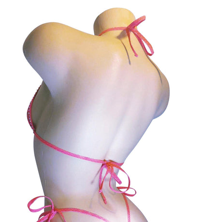 Bedazzled Rhinestone Fishnet Thong: Rave Exotic Dancewear - XS to XL