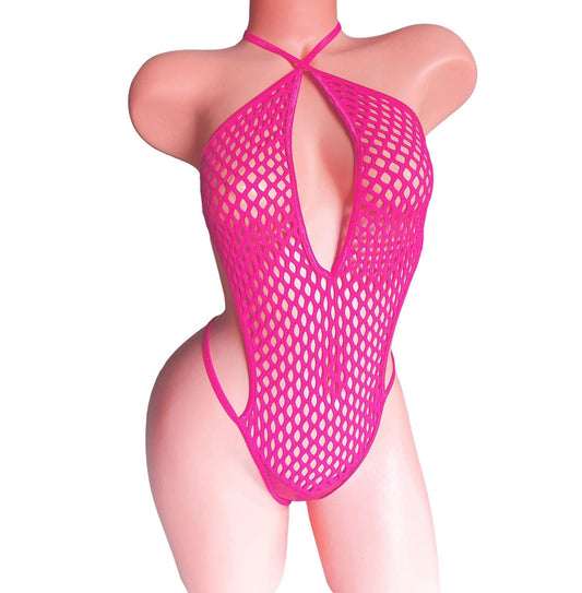 Fishnet Bodysuit: Rave Stripper Outfit - Glow in Black Light, AA-DD Cup
