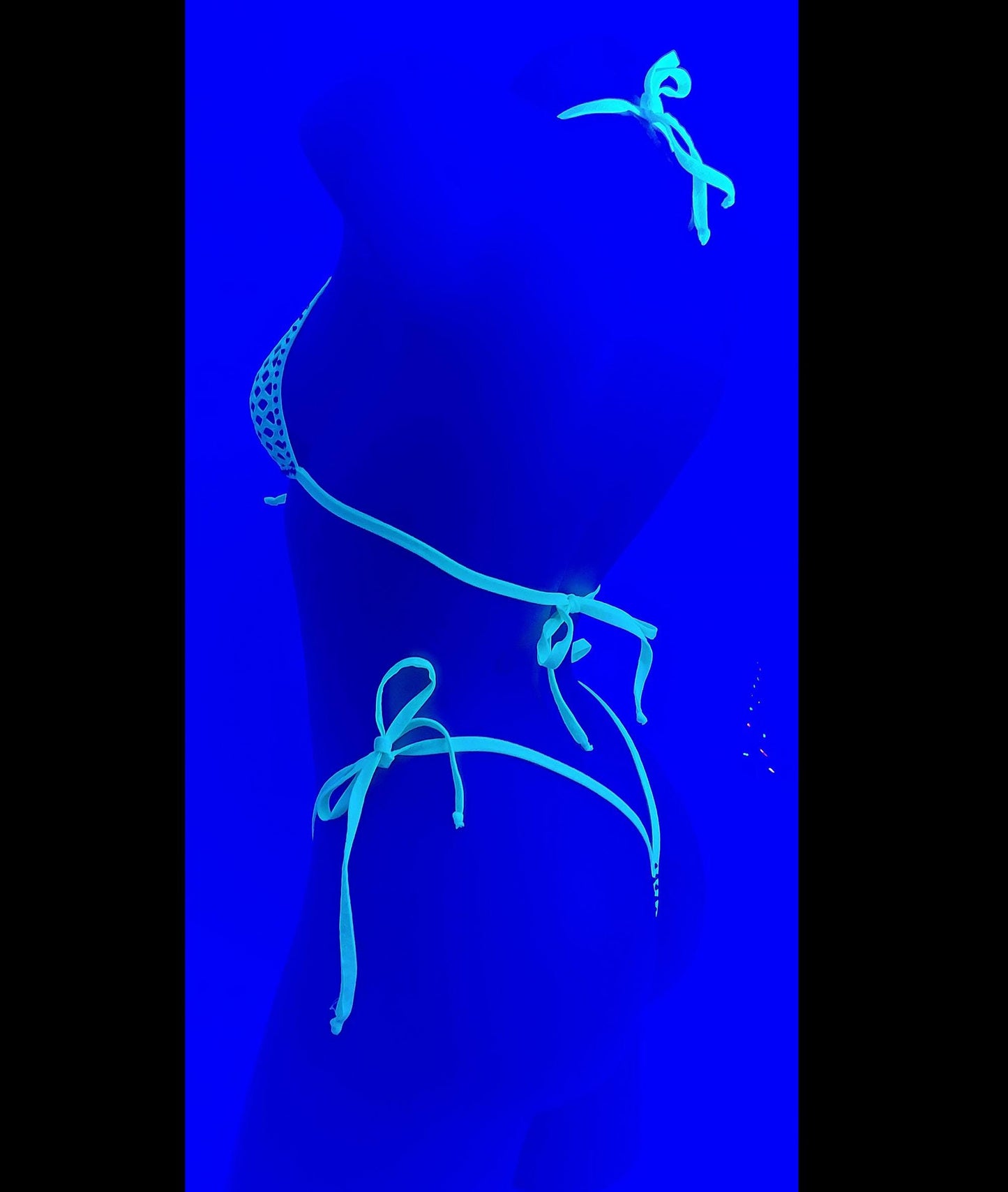 Neon Green Rhinestone Fishnet Halter Tie thong set ~ 5 Mix & Match sizes! Rave outfits Stripper Exotic dancewear pole dance * Fully lined