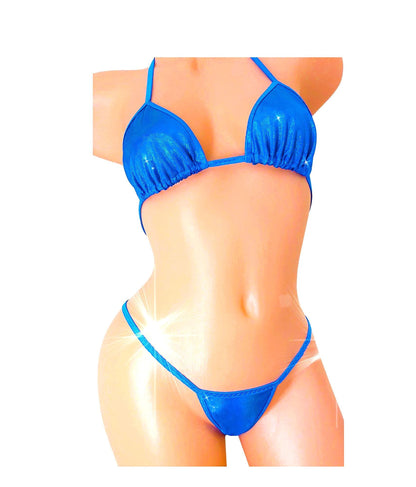 Royal Blue Shimmer Bikini Set, Pole Dance Exotic Wear
