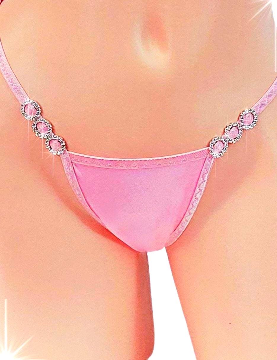 Pink 14 Diamond G-String: Adjustable Exotic Dancewear