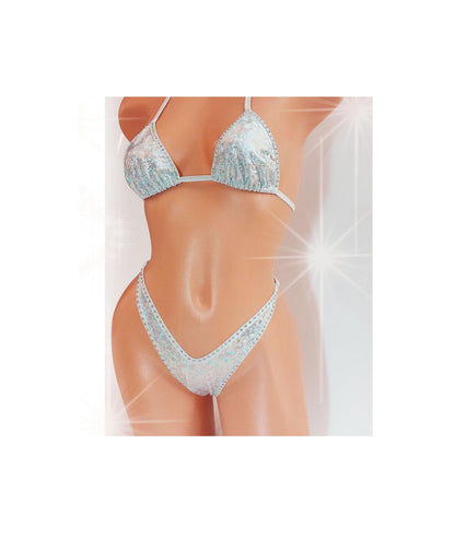 Hologram and Rhinestone G-String Bikini Set – Sparkle Rave Exotic Dance