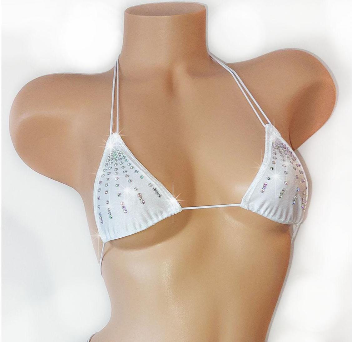 Wedding White - Gift for the Bride -our bedazzled crystal rhinestone Bridal top with cord ties