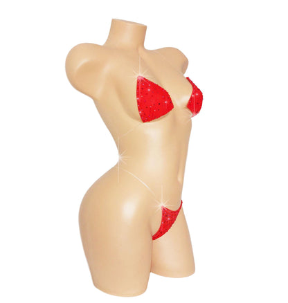 Red Sparkle - covered in hand applied Rhinestones