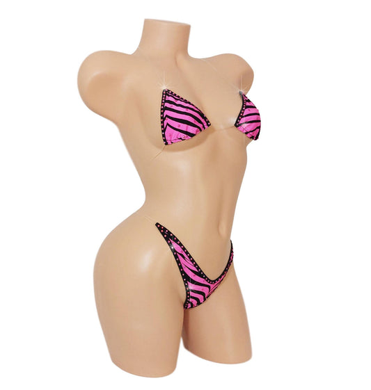 Pink Zebra clear transparent elastic - Looks like you are wearing nothing!