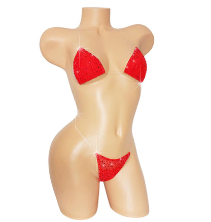 Red Sparkle - covered in hand applied Rhinestones