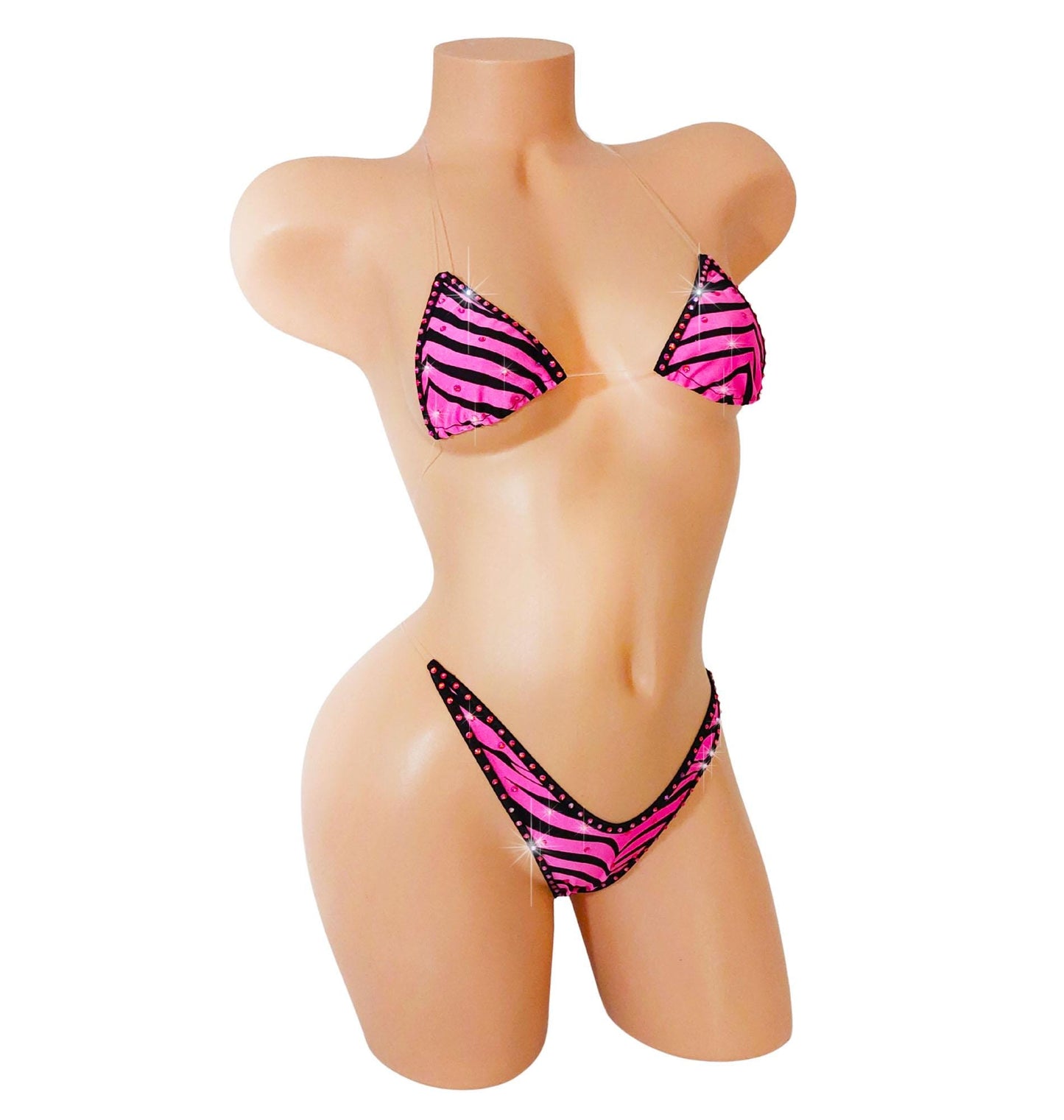 Pink Zebra clear transparent elastic - Looks like you are wearing nothing!